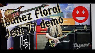 Ibanez Jem guitar 77 FP Floral model 1989 demo [upl. by Ellimac]