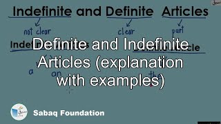 Definite and Indefinite Articles explanation with examples English Lecture  Sabaqpk [upl. by Yeh]