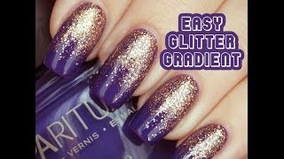 Lucys Stash  Glitter Gradient Nail Art tutorial [upl. by Wandie678]