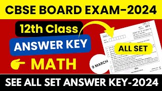 Cbse Class 12th math answer key 2024  math paper  9 march math [upl. by Desiree]