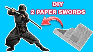 How to make 2 paper Ninja Sword Tutorial Katana   ninja weapon  Comment faire une épée en papier [upl. by Robillard]