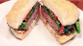 Savory Bison Burger Recipe  Buffalo with Balsamic Vinaigrette [upl. by Nyrhtakyram50]