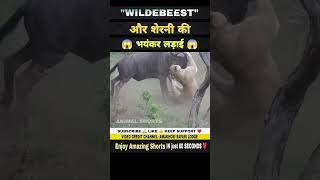 animals wildebeest amazingfacts wildebeast lion wildebeests humanity factsinhindi wildanima [upl. by Utta]