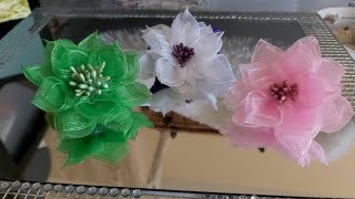 Flor de Organza Passo a Passo DIY Flower for Hairpin [upl. by Lenhard]