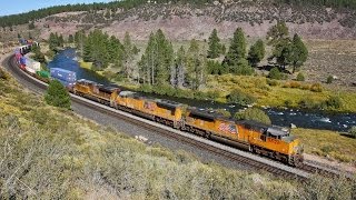 Union Pacific Train Along the Truckee River [upl. by Dierolf]