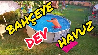 BAHÇEYE DEV BESTWAY PREFABRİK YÜZME HAVUZU 5 TON SU ALIYOR  BESTWAY HAVUZ KURULUMU [upl. by Pavlov792]