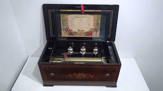 Wedding March Antique 6 Bell Fortissimo Music Box by J Manger amp Co c 1885 [upl. by Haliek]