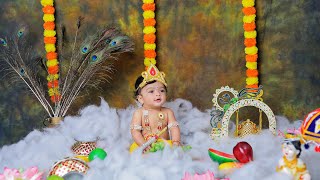 Janmashtami baby photoshoot ideas at home krishna baby photoshoot  baby photoshoot ideas [upl. by Witherspoon]