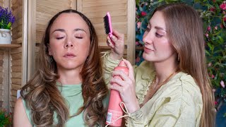 ASMR SOFT Curls Hairstyle amp Braids  Hair Parting and Brushing Braiding Soft Spoken Unintentional [upl. by Yerffoej]