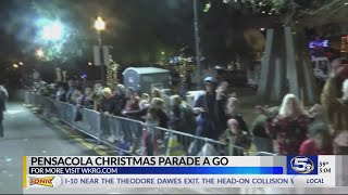 VIDEO Pensacola Christmas Parade will continue rain or shine [upl. by Duwad]