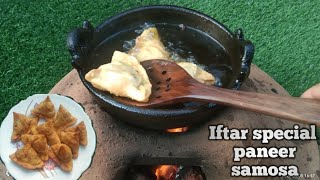 Paneer samosa  Ramadan iftar special  chili paneer samosa how to make samosa recipe [upl. by Anihta]