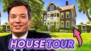 Jimmy Fallon  House Tour  Hamptons Mansion Indoor Slide amp More [upl. by Nila]