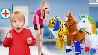 Amelia Avelina and Arthur take their sick Animal Toys to the Doctor adventure [upl. by Hendrix]