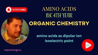 bsc4thyearaminoacidsdipolarionsisoelectricpointorganicchemistry [upl. by Nellak648]