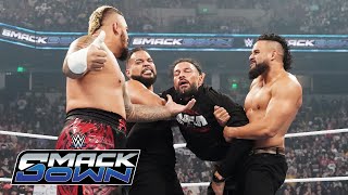 FULL SEGMENT The Bloodline destroy Roman Reigns and Jimmy Uso SmackDown Oct 18 2024 [upl. by Emearg]