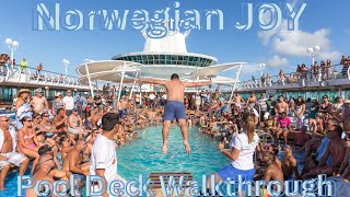 NCL JOY  CruiseShip Activities  Pool Deck Walkthrough [upl. by Atirres]