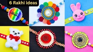 6 DIY Easy Rakhi making Ideas with wasted materials How to make Rakhi at home Rakhi tutorial 2024 [upl. by Galitea]