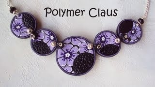 Collana dischetti fioriti fimo tutorial polymer clay tutorial [upl. by Lucina]