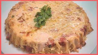 PASTEL de FIDEOS al HORNO con POLLO 🥧 15 [upl. by Eaneg]