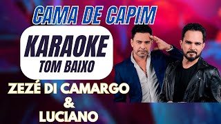 🎤KARAOKE CAMA DE CAPIM TOM BAIXO karaoke PLAYBACK zezédicamargo [upl. by Eneliak]