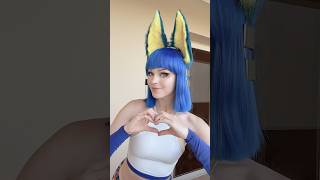 Giant blue Ankha animal crossing cosplay furry ears crafting europapa diycosplay tutorial diy [upl. by Hsaka]