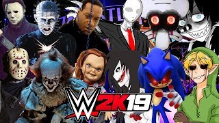 HORROR vs CREEPYPASTA  WWE 2K19 Royal Rumble [upl. by Lotsirk427]