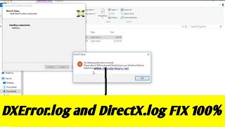 DXerror log and DirectX log error in window 10 fixan internal system error occured fix [upl. by Lyrehs]