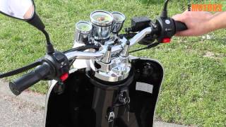 Nova Motors Motorroller  Retro Star  Lenkerschloss amp Elektrostarter [upl. by Ettenna972]