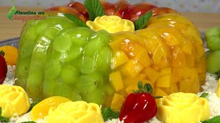 Postre de GELATINA CON FRUTAS encapsuladas  Receta de gelatina para LA FAMILIA y NEGOCIOS RENTABLES [upl. by Nirro]