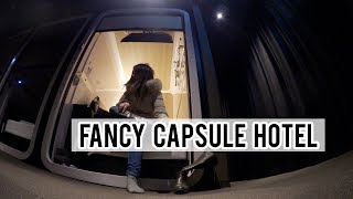 Staying in a Fancy Japanese CAPSULE HOTEL [upl. by Patnode]