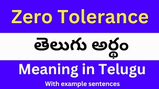 Zero tolerance meaning in telugu with examples  Zero tolerance తెలుగు లో అర్థం Meaning in Telugu [upl. by Lilybelle283]