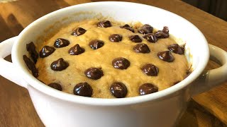 1 Minute Microwave Cookie Mug Cake  Chocolate Chip Cookie Recipe [upl. by Klute]