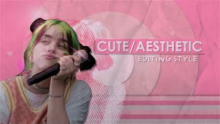 cuteaesthetic editing style TUTORIAL  effects overlays fonts etc [upl. by Nemraciram679]