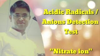 Chemistry Practical  Nitrate ion  quotBrown Ring Testquot  Acidic RadicalsAnions Detection Test [upl. by Norword386]