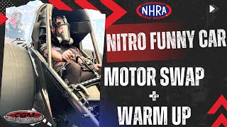 NHRA Nitro Funny Car Pit Stop Between Rounds Engine Tear Down Motor Swap and Warm Up  FULL [upl. by Florie]