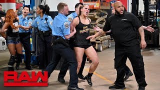 Ronda Rousey Becky Lynch and Charlotte Flair are arrested Raw April 1 2019 [upl. by Kevon137]