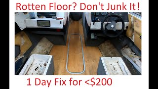 Cheap Fix For Rotten Boat Floor 1991 Bayliner [upl. by Sela]