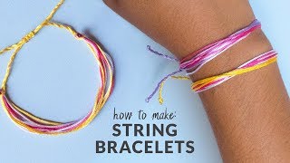 DIY Pura Vida Inspired String Friendship Bracelets [upl. by Leafar]