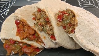 ⭐ Cómo hacer pan de pita relleno de verduras 2 rellenos  Receta vegana ⭐ [upl. by Schwerin571]