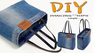 diy청바지 리폼리폼가방만들기denim tote bag tutorialtote bag sewing tutorialdiy jeans bag hand sewing청바지가방 [upl. by Dinny310]