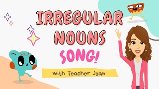 ⭐ IRREGULAR PLURALS SONG with Lyrics ⭐  Sing Along  English with Teacher Joan 🤍 [upl. by Eb]