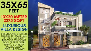 35X65 Feet Luxurious House with Large Terrace Swimming Pool amp Beautiful Front amp Rear Lawns  ID091 [upl. by Parthena]