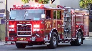 Glendale Fire Dept Truck 21 BLS 22 amp San Marino Fire Dept Engine 91 [upl. by Deehsar]