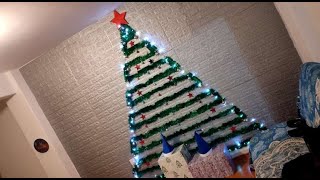 Como hacer tu árbol de navidad en la pared  economico  Video de materiales en la descripción [upl. by Roderick520]