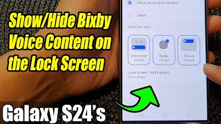 Galaxy S24S24Ultra How to ShowHide Bixby Voice Content On the Lock Screen [upl. by Hays]