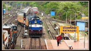 22119 Mumbai  Karmali Tejas Express Arriving Ratnagiri with Kalyan WDM3D Twins [upl. by Geordie]