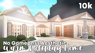 Roblox  Bloxburg 10k No Gamepass Aesthetic Warm Roleplay Mansion FULL BUILD [upl. by Bonnes143]