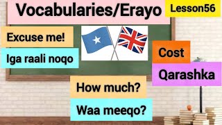 🇬🇧Vocabularies from lesson 55 🇸🇴Erayada casharka 55 english somali baro [upl. by Vey666]