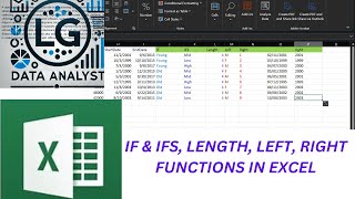 IF IFS LENGTH LEFT RIGHT Formulas Excel Tips How To Learn Excel [upl. by Lorin]