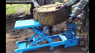 Holzspalter 325 kg Hubtisch Eigenbau für rückenschonendes Arbeiten [upl. by Huoh630]